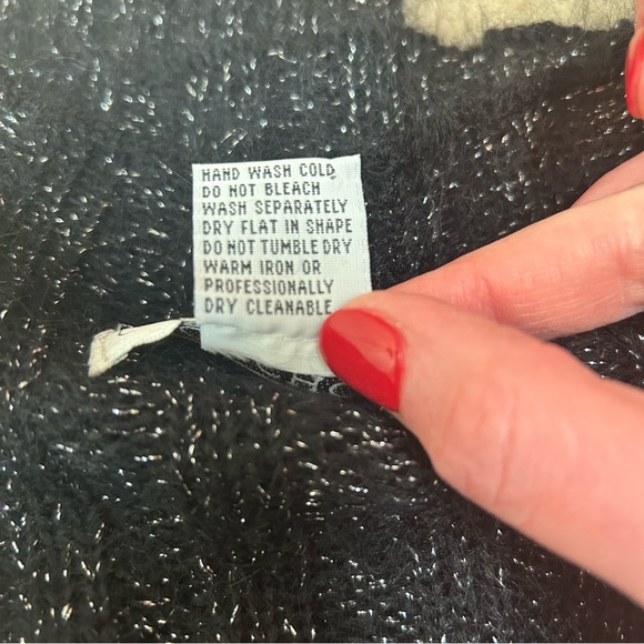 Horchow Black Sparkle Long Sleeve Knit Sweater - Picture 7 of 7